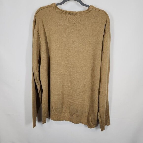 Men's Skinny Skiing Santa Sweater in tan Size 2XL - Picture 3 of 5